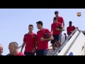 FC Barcelona arrive in Seville for Spanish Super Cup