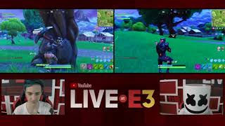 Ninja and Marshmello Play Fortnite at the YouTube Live at E3 Studio Part 2 Ninja and Marshmello Play Fortnite at the YouTube Live at E3 Studio Part 2
