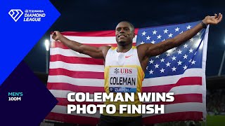 Christian Coleman Wins 100M Photo Finish At Zurich Final Wanda Diamond League 2025