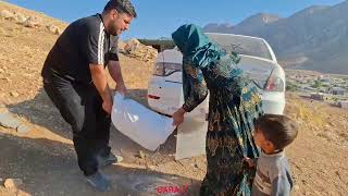 Kind Young Man Helps Mother Hajar Window Plastering And Repair In The Mountain Cottage
