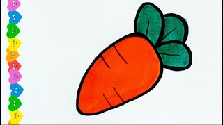 Çok Kolay Havuç Çizimi / Çox Asan Kök Rəsm / Very Easy Carrot Drawing / İngilizc