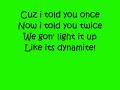 Dynamite-Taio Cruz (lyrics)