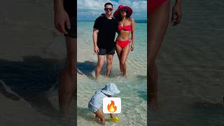 Looks Stunning In A Red Bikini With Husband And Daughter Malti