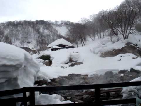 2009年３月乳頭温泉の旅．黒湯温泉　nyuutou onsenkyou kuroyu onsen