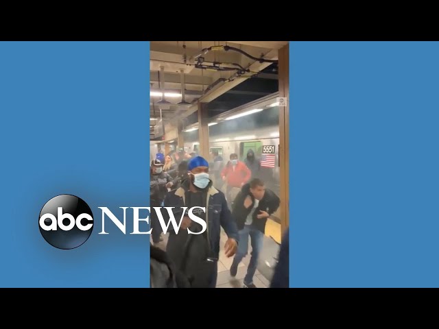 Play this video Passengers flee NYC subway shooting
