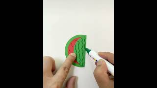 How To Make Paper Watermelon 🍉 #craft #shorts