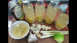 Cách pha nước chanh sả, gừng, mật ong phòng chống cảm cúm tăng hệ miễn dịch cho cơ thể - Tram Nguyen