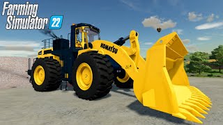 Farming Simulator 22 - Komatsu Wa 900 Giant Mining Loader Works In A Quarry