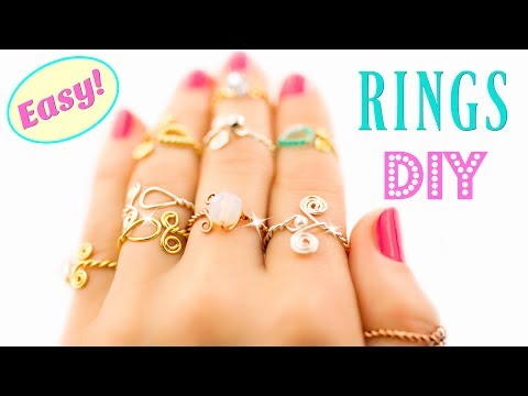10 DIY Rings EASY DIY Rings With a Twist! How To Make a Ring | HelenaDaydreamer - YouTube