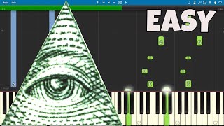 Illuminati Song - EASY Piano Tutorial - X Files Theme