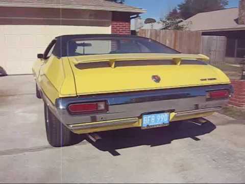 This is my dads soon to be mine 1972 Gran Torino Sport starting up and 