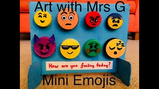 Isolation art; recycled bottle lids emoji art