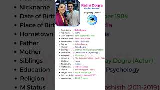 Ridhi Dogra Kaveri Actress Biography