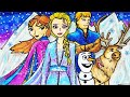 Cara Menggambar dan Mewarnai TEMA FROZEN 2 Elsa Anna Olaf Kristoff Sven yang Bagus dan Mudah