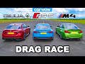 宝马M4 vs奥迪RS5 vs阿尔法朱利亚四驱车:DRAG RACE
