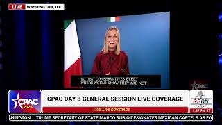 Full Speech Italian Prime Minister Giorgia Meloni Delivers Remarks At Cpac 2025 - 22225
