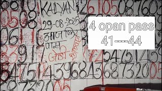 Kalyan Matka Opan Line Tricks Today Chart Guessing 29-08-2025 Single 22-41Jodi