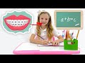 Nastya learns how important it is for children to wear braces