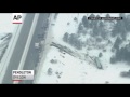 Raw: Aerial View of Oregon Bus Crash