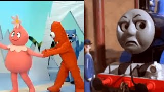 Thomas The Tank Engine Scolds Muno For Biting Foofa Yo Gabba Gabba