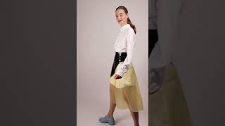 Tarza And Jane Diagonally Half Transparent Latex Midi Skirt 4065 Mid 720P
