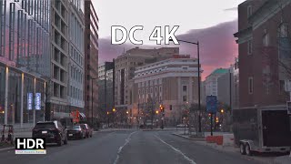 Driving Dc 4K Hdr - Downtown Winter Sunrise - Usa
