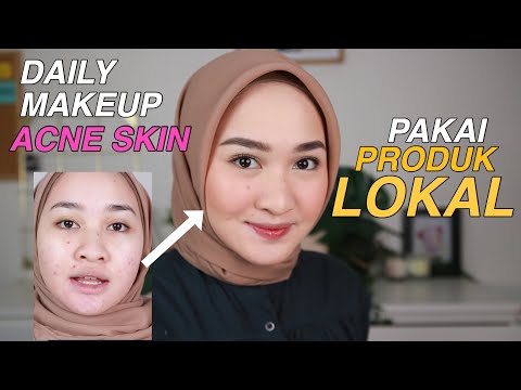 Daily Makeup Kulit Berjerawat dengan Produk Lokal | Kiara Leswara - YouTube