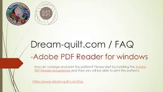 Tips and Tricks - FAQ AdobeReader download and print the pattern