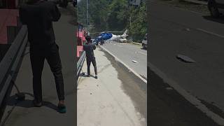 Helicopter Crashed Landing At Hill Side