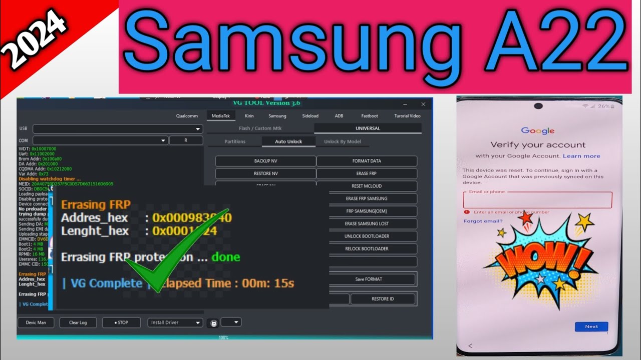 Samsung A22 Frp unlock & Gmail Account remove (2024) Samsung A22 Frp unlock & Gmail Account remove (2024)