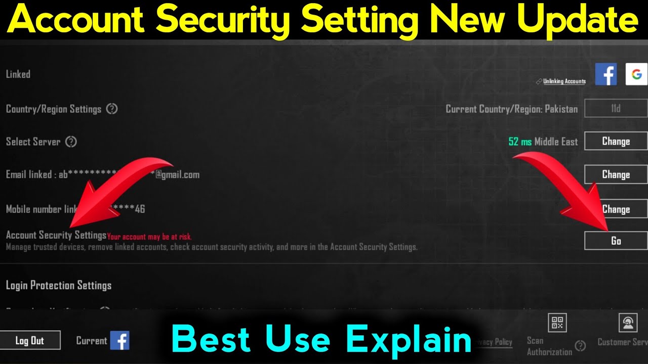 account security settings Go pubg/bgmi new features account security settings Go pubg/bgmi new features