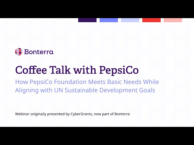 Watch Coffee talk with the PepsiCo Foundation on YouTube.