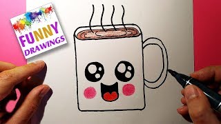 #drawingsforchildren How to draw a cute cup of coffee, easy!