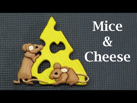 Mice & Cheese Wood Intarsia
