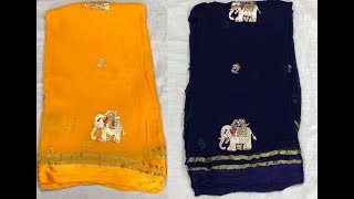 Georgette Fancy Chiffon Saree With Satin Border || DAILY USE CHIFFON SAREE WITH BLOUSE