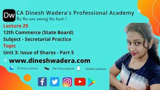Lecture 29_1 Issue of Shares - Unit 3 Part 5 - 12th Commerce (2020 New Syllabus)