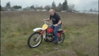 MARK, DOUGIE AND ROYAL WORK TOGETHER TO INSTALL A SPECIAL ENGINE. ROYAL GOES BANANAS ON A BULTACO!