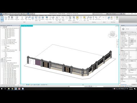 Revit KT Vẽ hàng rào nhà ở bằng Curtain Wall Panel