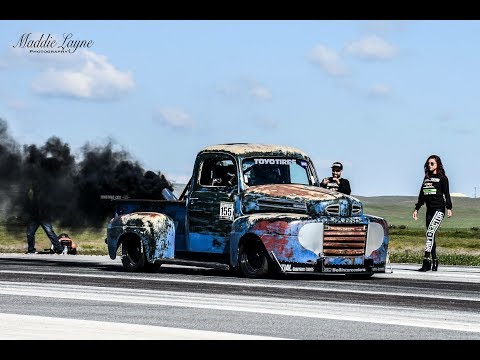 Smokeshow! Old Smokey F1 1949 Ford with 1200hp Cummins Diesel Drifting burnouts donuts