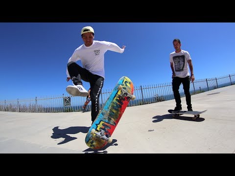 Teaching Freestyle Skateboarding To A Pro!
