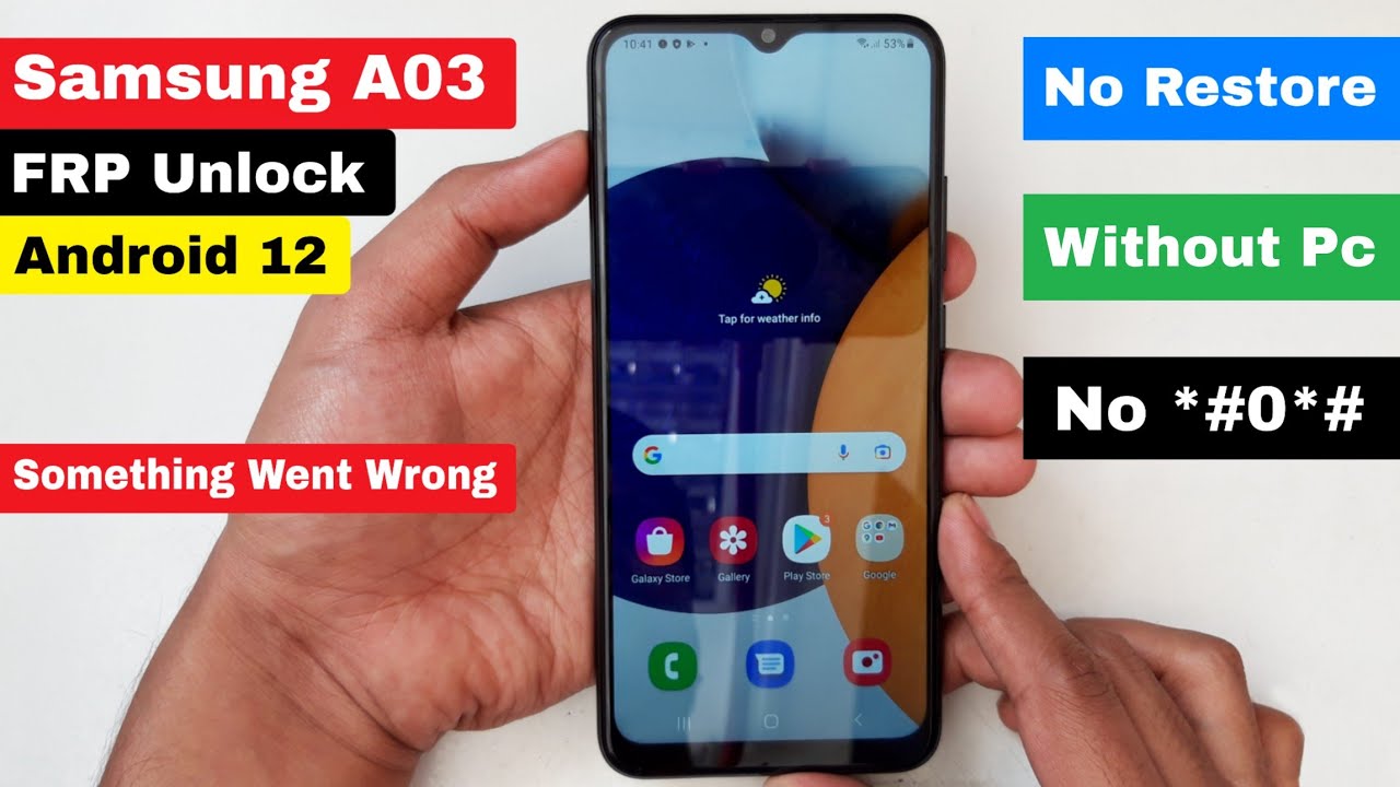 Samsung A03 (SM-A035F) FRP Unlock/Google Account Bypass Samsung A03 (SM-A035F) FRP Unlock/Google Account Bypass