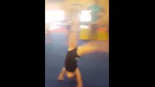 6 Year Old Violet Gets Her Round Off Back Handspring