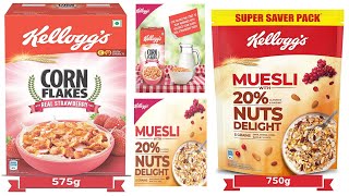 Kelloggs Muesli With 20% Nuts Delight & Cornflakes With Real Strawberry