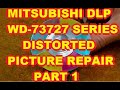Part 1 - Mitsubishi WD-73727 DLP Color Distortion Distorted Fix Repair V28 V29 V30 V31 Chassis