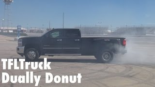 2015 Chevy Silverado 3500 Heavy Duty tire-shredding Dually Donut