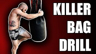 Intense Muay Thai Heavy Bag Drill and Workout Circuit