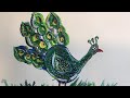 How to draw a peacock with handprint #how to draw peacock with handprint for kids# handprint peacock