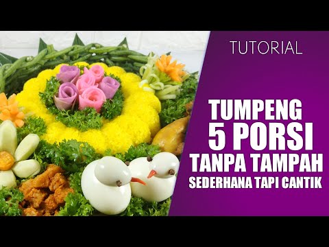 HOW TO DECORATE THE MINIMUM YELLOW RICE TUMPENG 5 PORTIONS