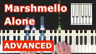 Marshmello - Alone - Piano Tutorial Easy - Sheet Music (Synthesia)