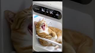 Adorable Orange Tabby Cat Yawning In A Cozy Pet Dryer